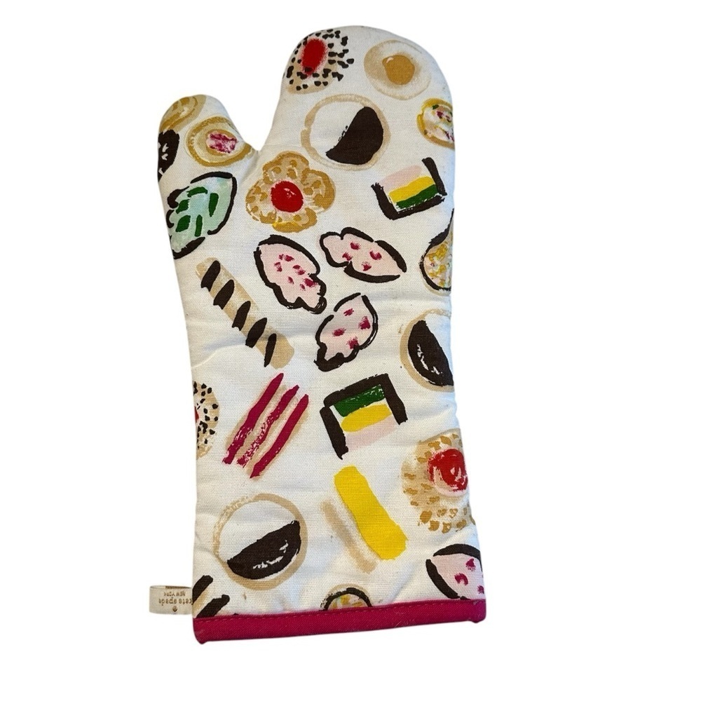 Kate Spade New York Eat Cake For Breakfast Fun Colorful Cotton Oven Mitt OS GUC